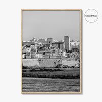 Antibes Black and White Fine Art Photo Print, French Riviera Coastline, France Poster