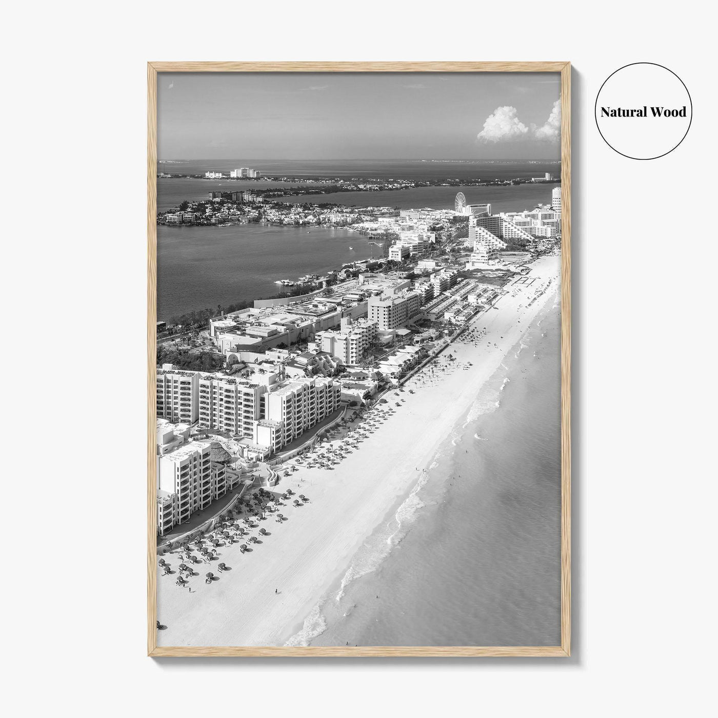 Cancun Black and White Fine Art Photo Print, Quintana Roo Mexico Caribbean Poster