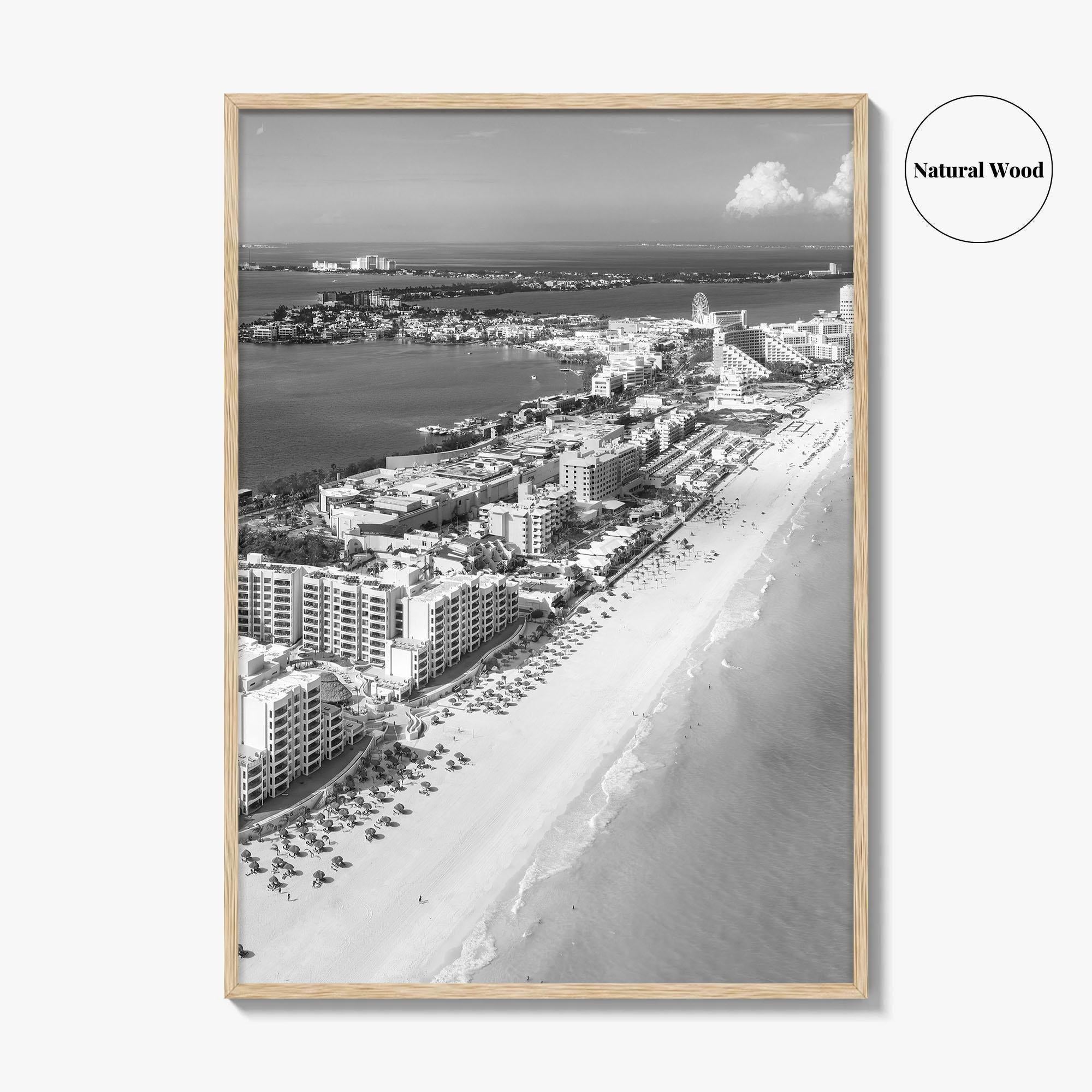 Cancun Black and White Fine Art Photo Print, Quintana Roo Mexico Caribbean Poster
