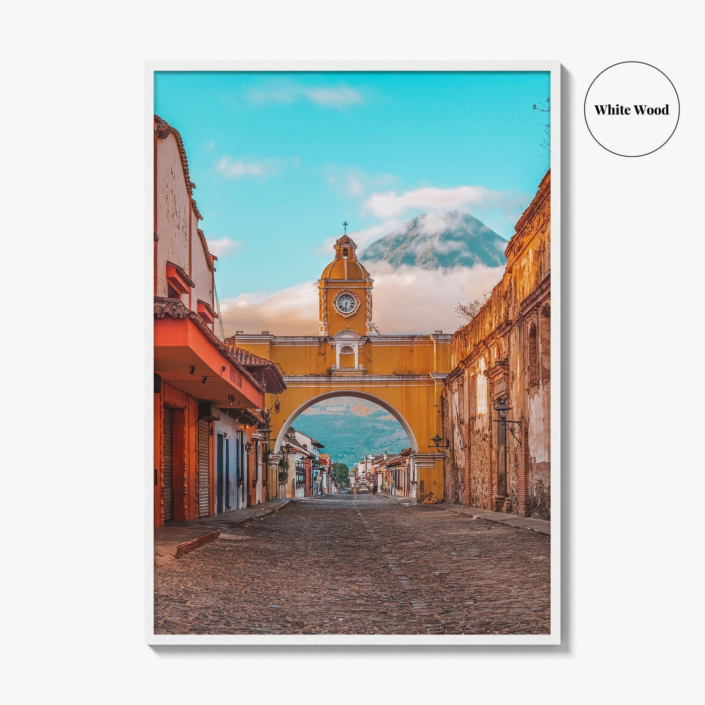 Antigua Guatemala Fine Art Photo Print, Santa Catalina Arch, Agua Volcano Poster