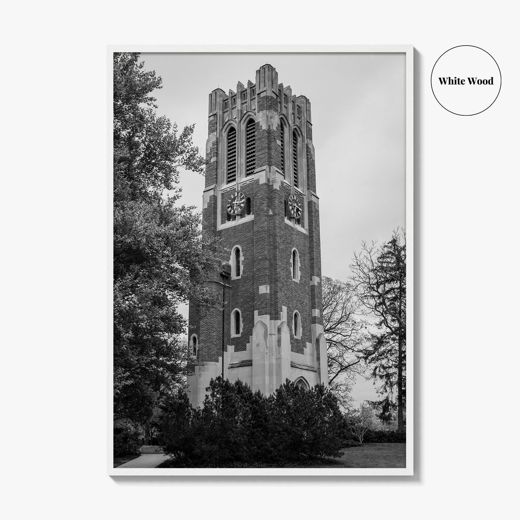East Lansing Black and White Fine Art Photo Print, Michigan State University Poster