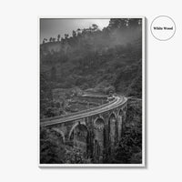 Ella Nine Black and White Fine Art Photo Print, Sri Lanka Demodara Poster