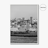 Antibes Black and White Fine Art Photo Print, French Riviera Coastline, France Poster