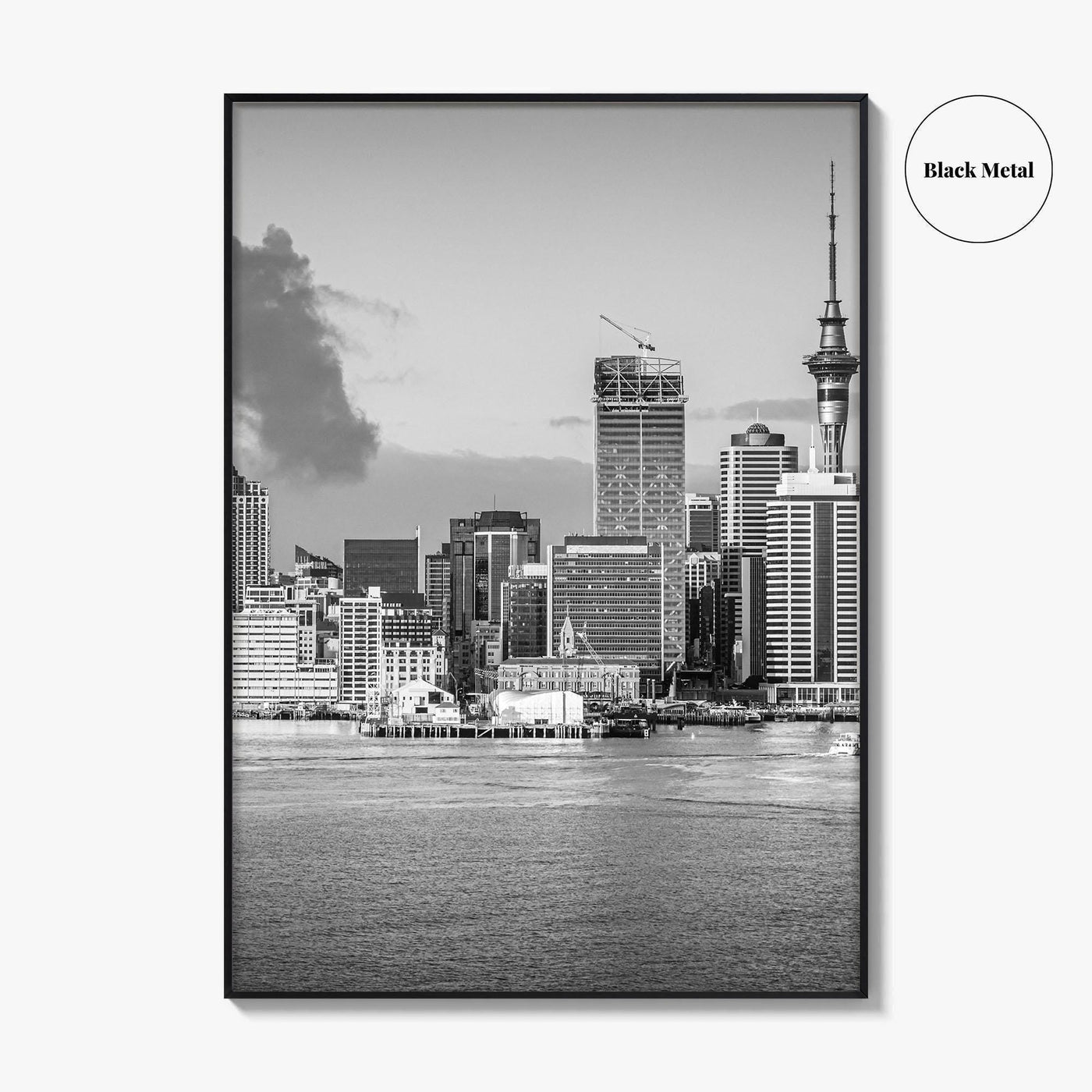 Auckland Skyline Black and White Fine Art Photo Print, New Zealand Wall Decor, Poster