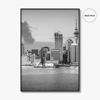 Auckland Skyline Black and White Fine Art Photo Print, New Zealand Wall Decor, Poster