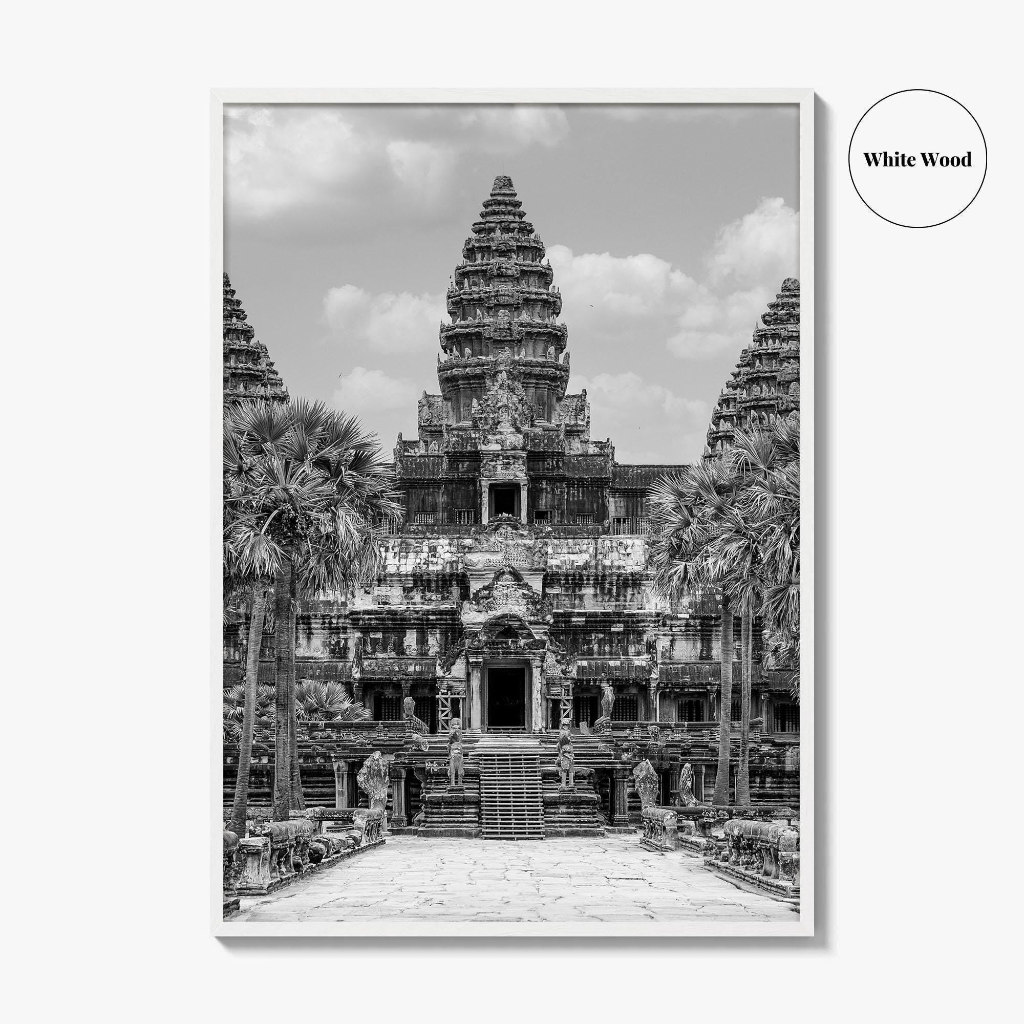 Angkor Wat Black and White Fine Art Photo Print, Siem Reap Cambodia Temple Poster