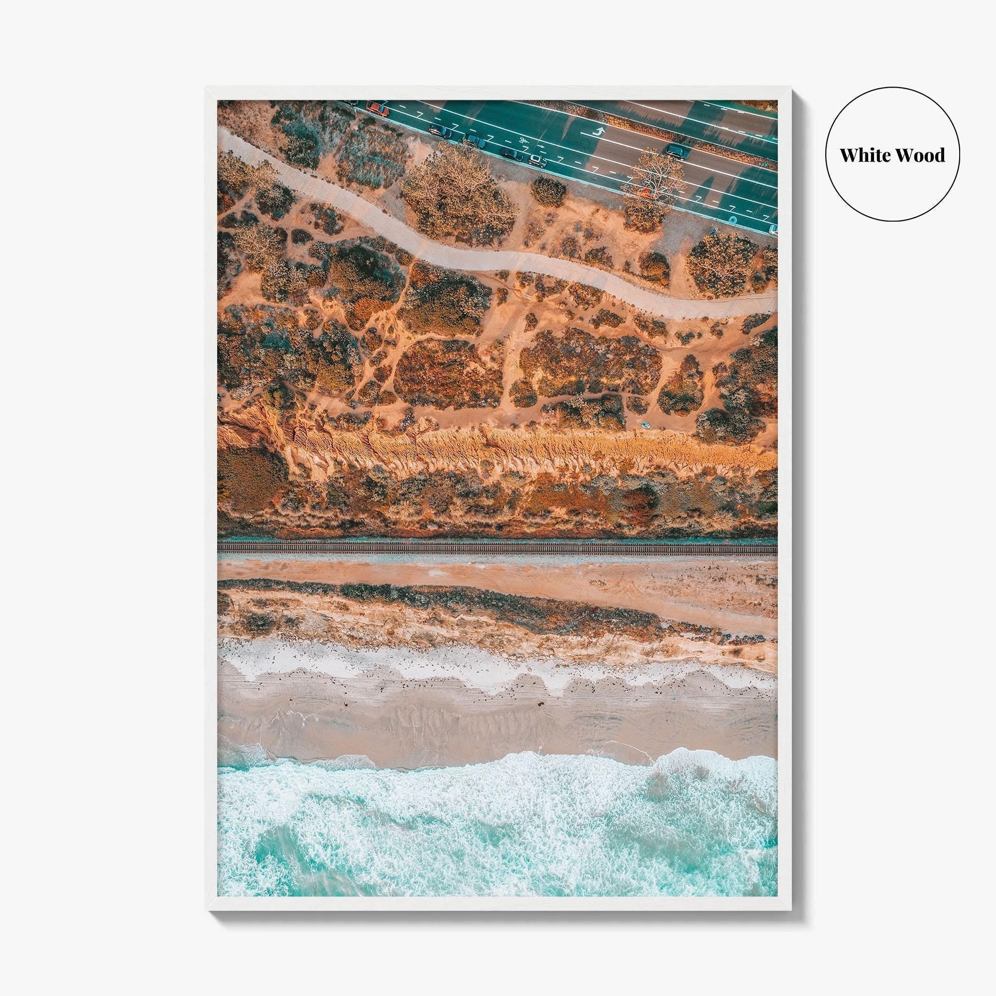 Del Mar Fine Art Photo Print, San Diego, California, Pacific Ocean Cliffs, Beach, Railroad