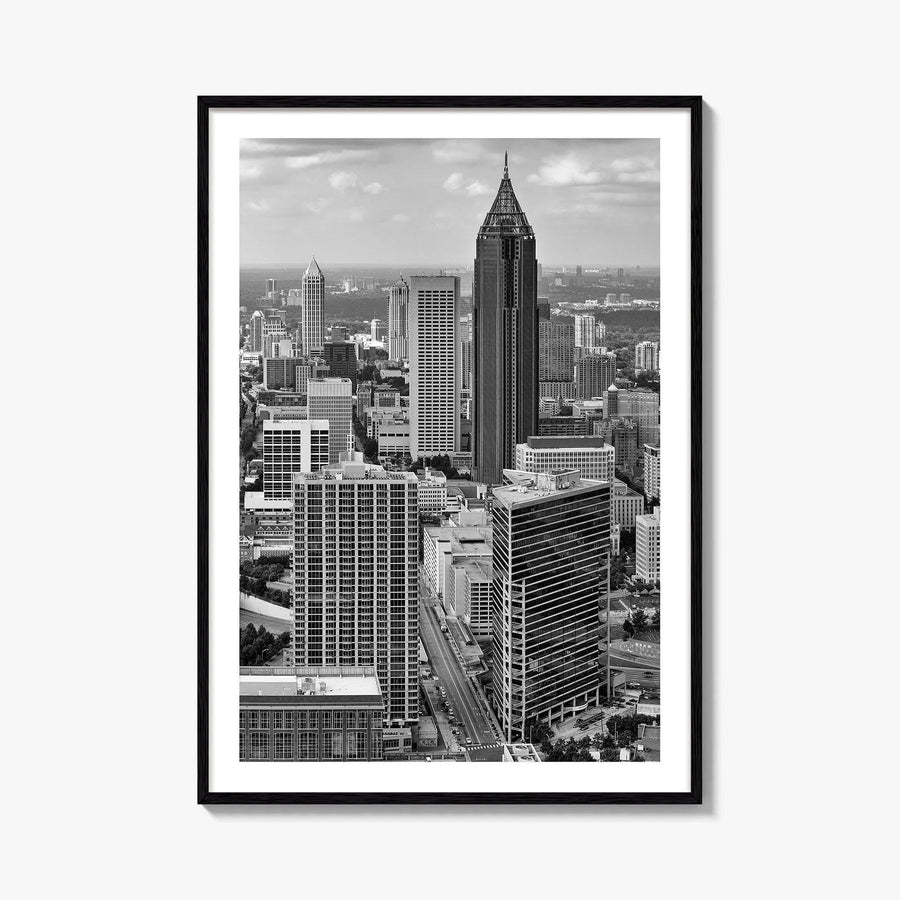 Atlanta Skyline Black and White Fine Art Photo Print, Downtown Georgia Poster
