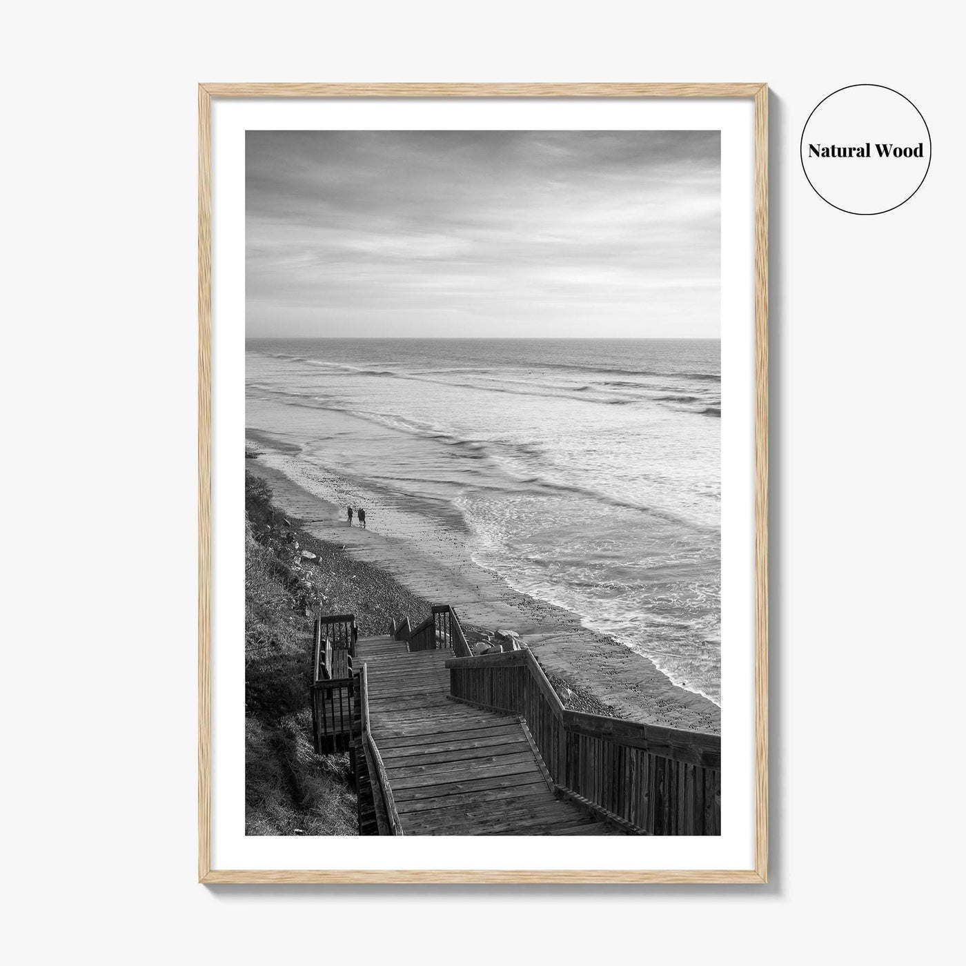 Encinitas Black and White Fine Art Photo Print, San Elijo State Beach Poster