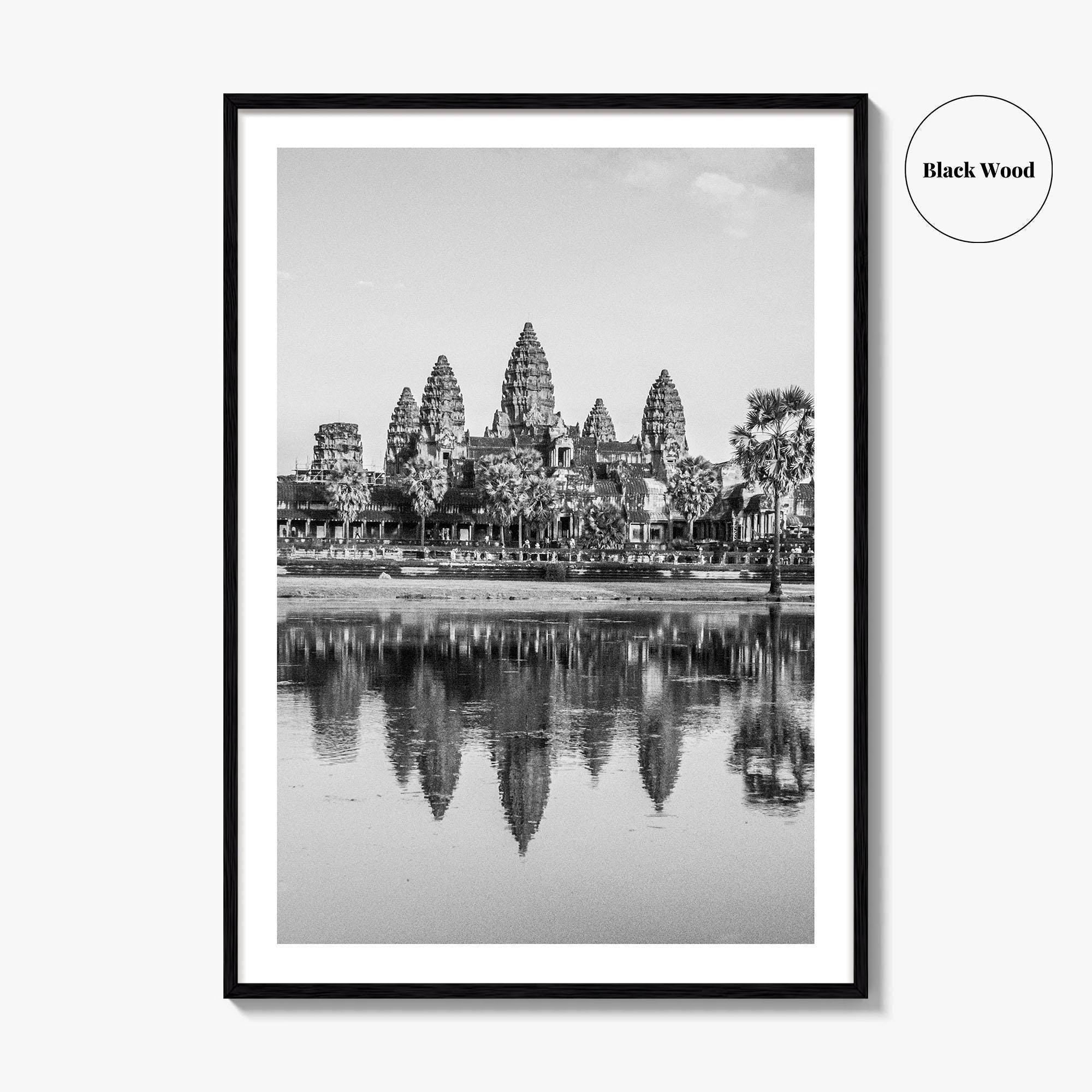 Angkor Wat Black and White Fine Art Photo Print, Siem Reap Cambodia Poster