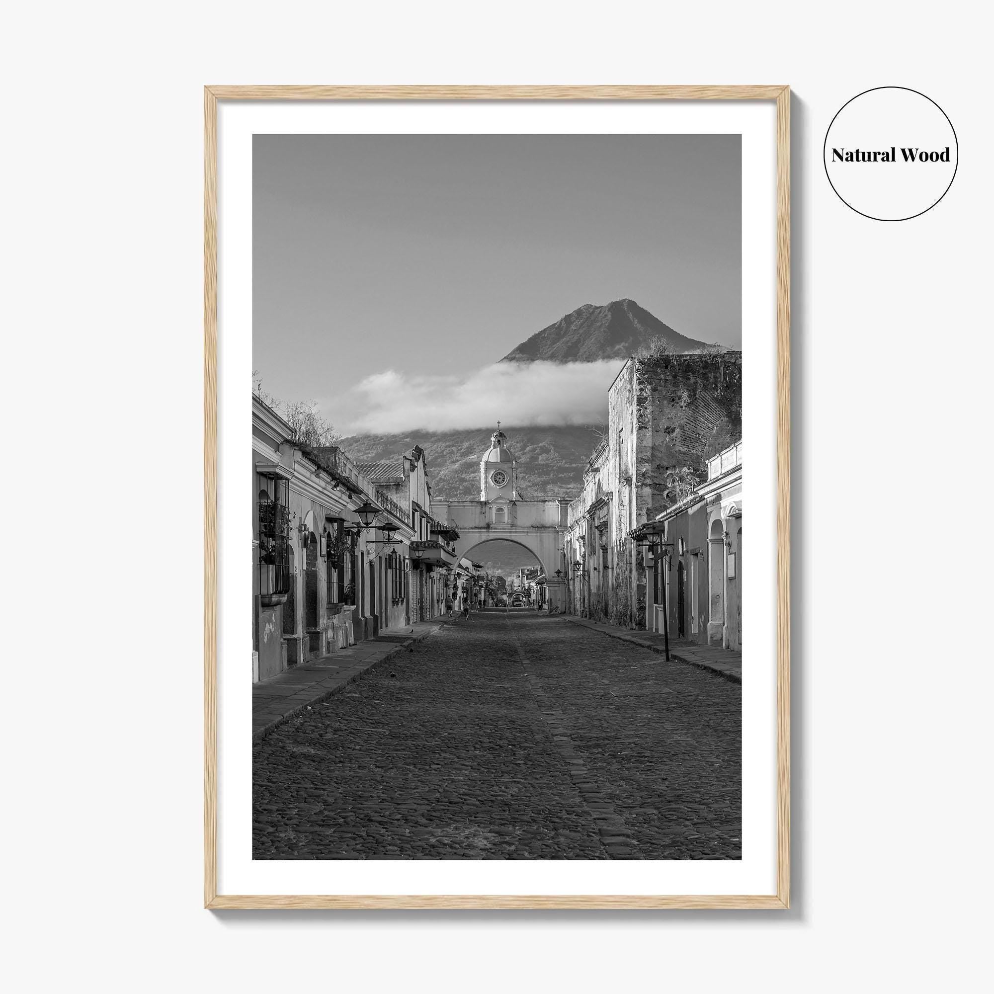 Antigua Guatemala Black and White Fine Art Photo Print, Santa Catalina Arch, Wall Decor