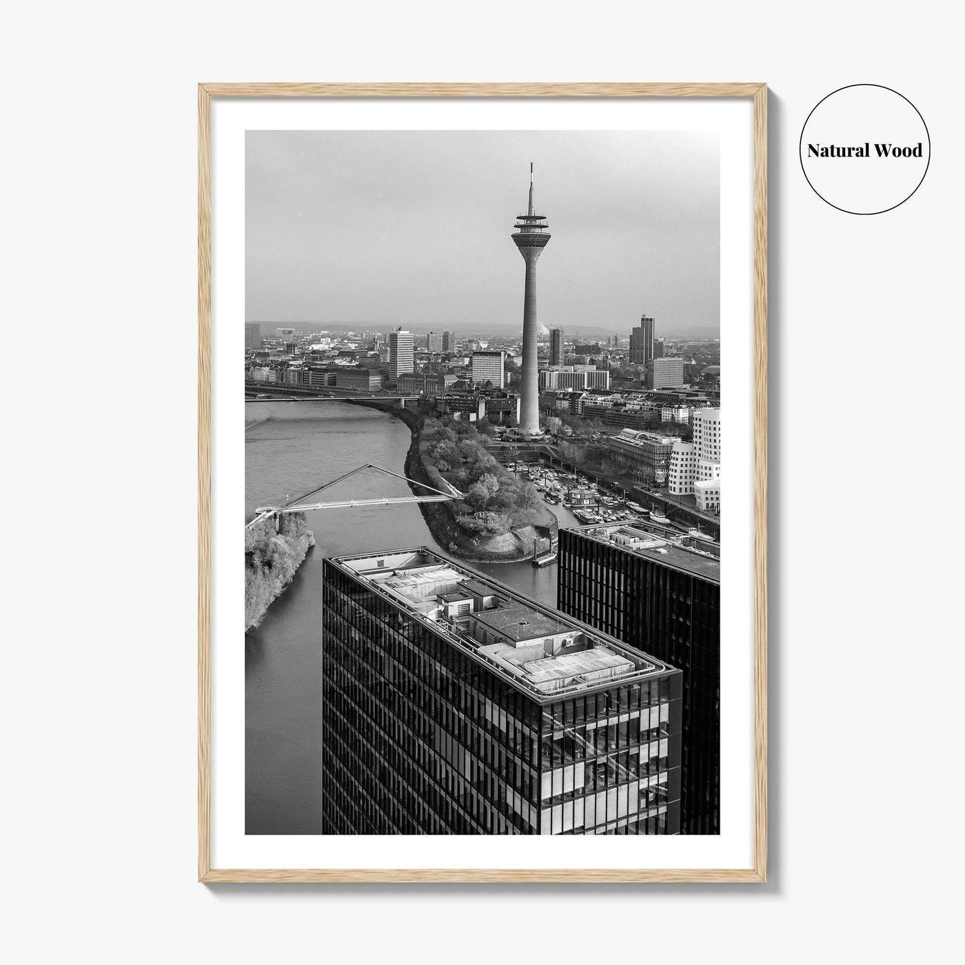 Dusseldorf Skyline Black and White Fine Art Photo Print, Medienhafen Germany Wall Art