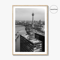 Dusseldorf Skyline Black and White Fine Art Photo Print, Medienhafen Germany Wall Art