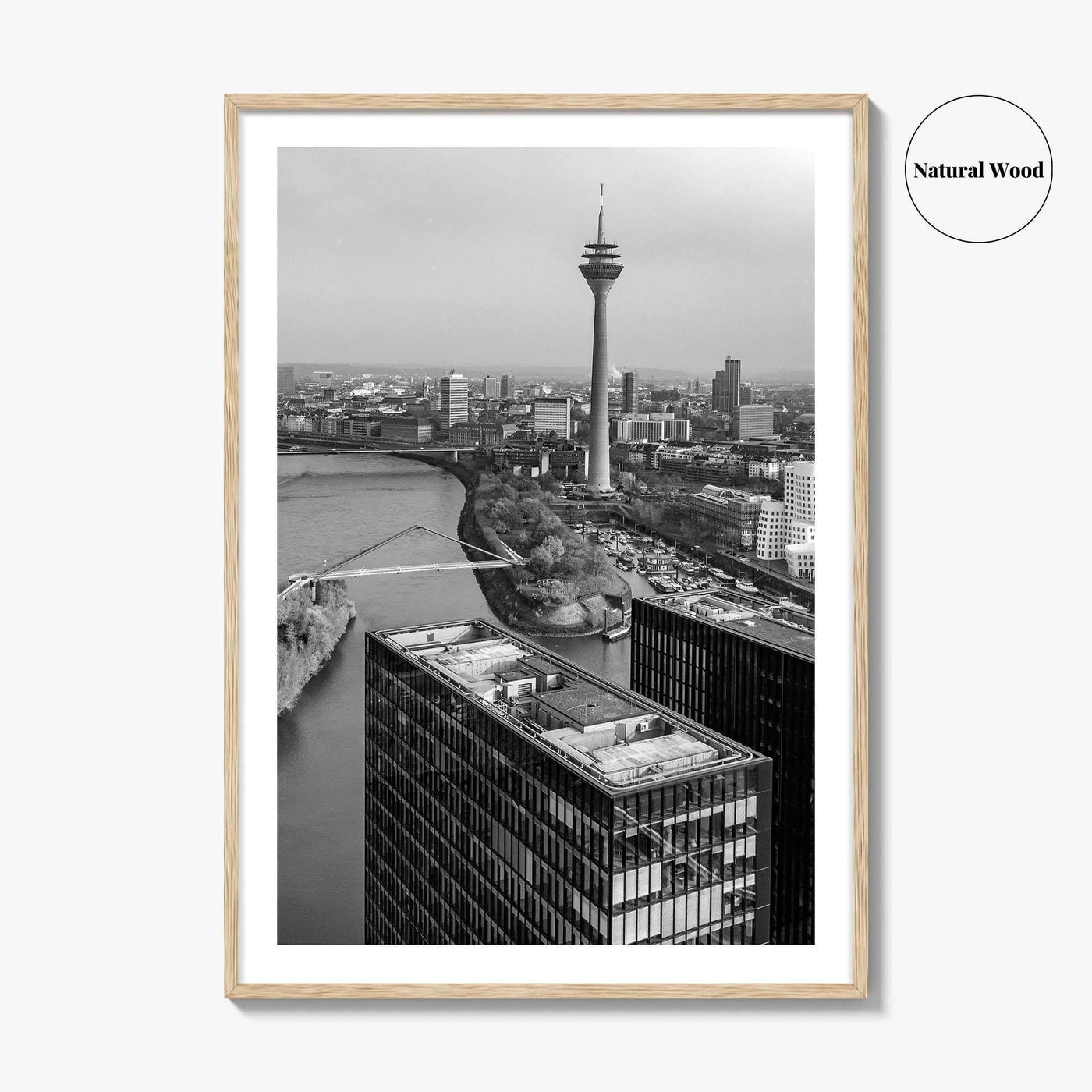Dusseldorf Skyline Black and White Fine Art Photo Print, Medienhafen Germany Wall Art