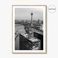 Dusseldorf Skyline Black and White Fine Art Photo Print, Medienhafen Germany Wall Art