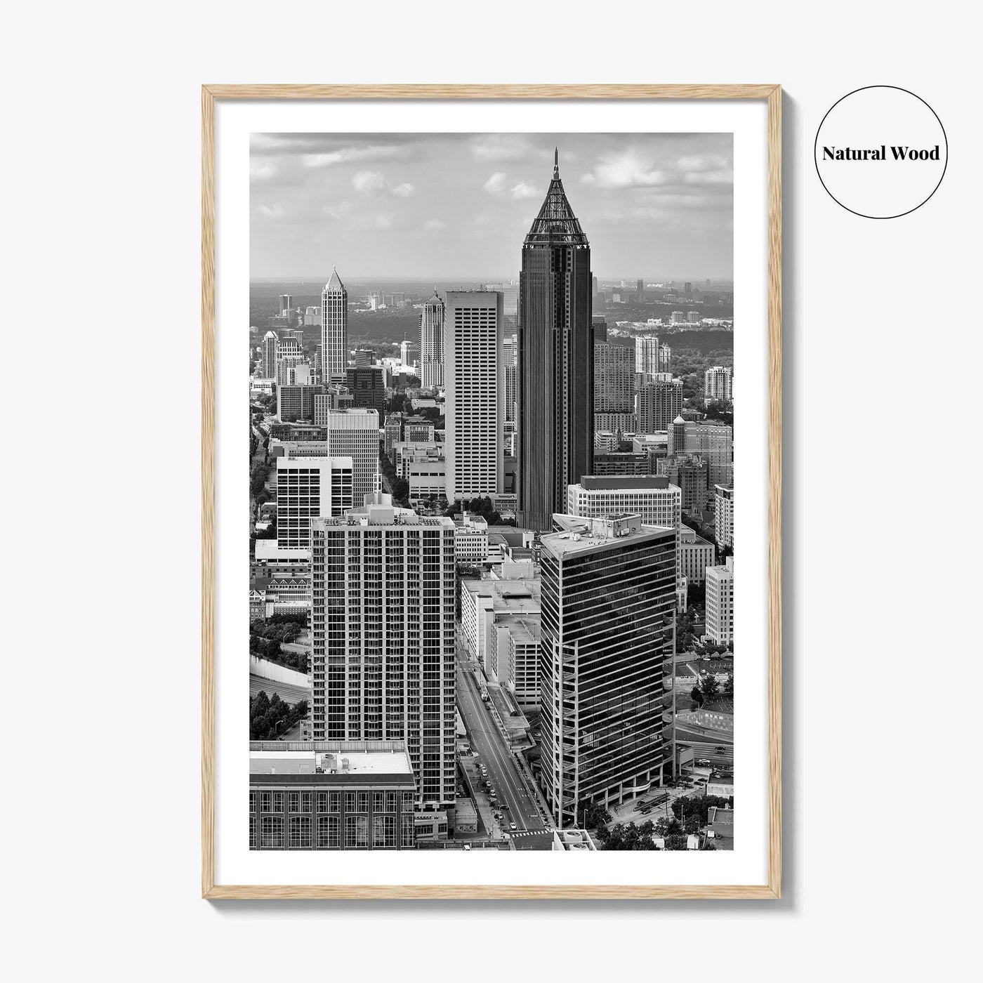 Atlanta Skyline Black and White Fine Art Photo Print, Downtown Georgia Poster