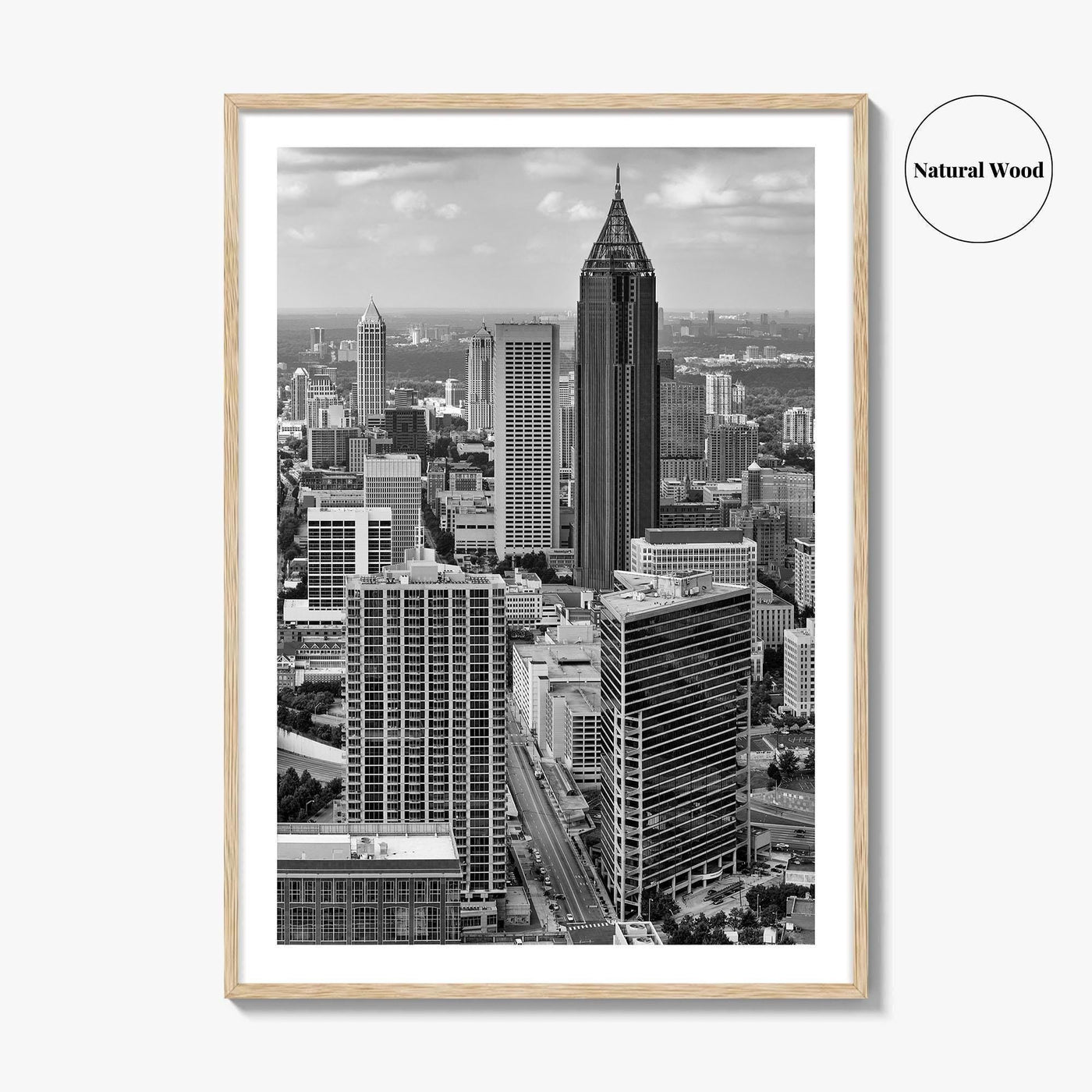 Atlanta Skyline Black and White Fine Art Photo Print, Downtown Georgia Poster