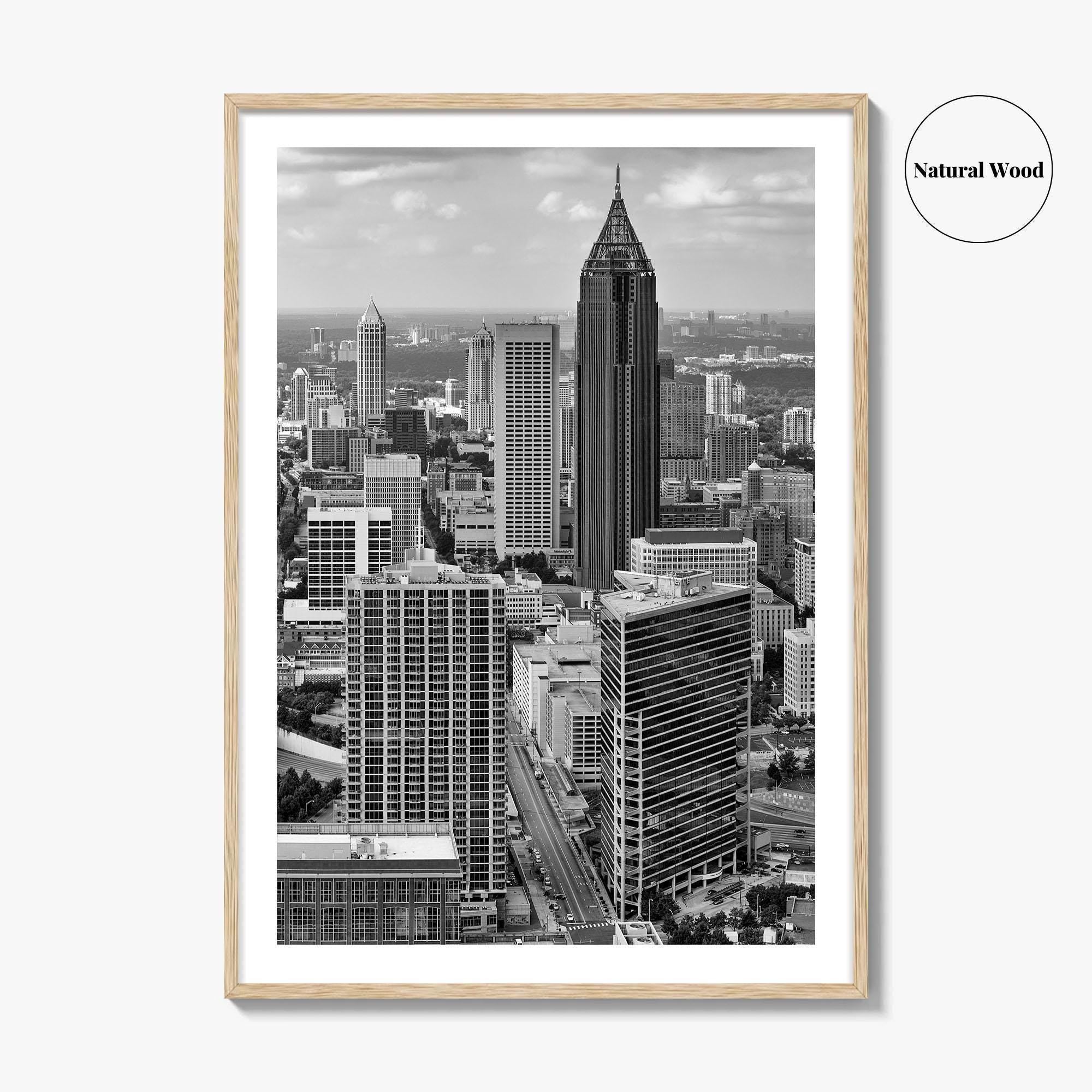 Atlanta Skyline Black and White Fine Art Photo Print, Downtown Georgia Poster