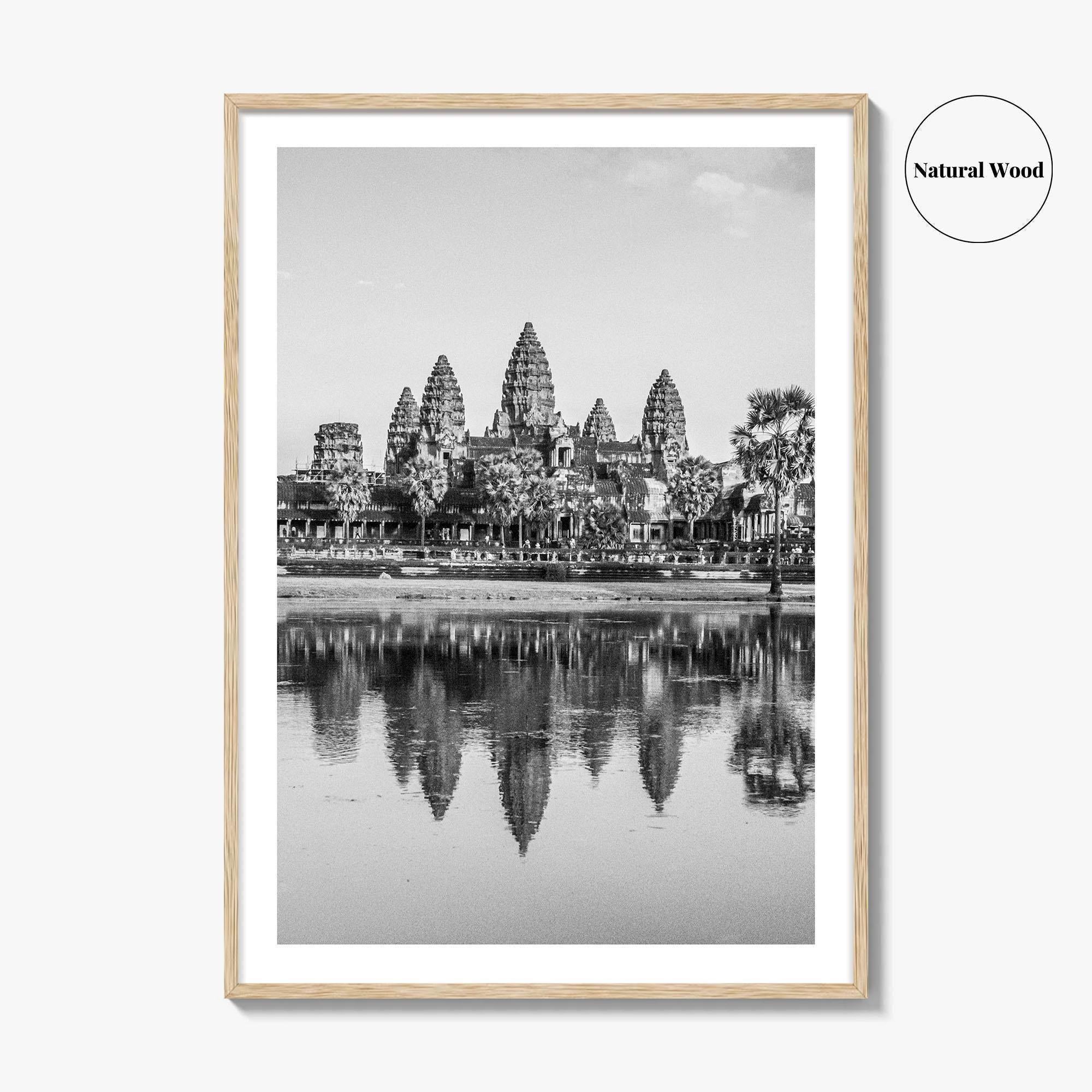 Angkor Wat Black and White Fine Art Photo Print, Siem Reap Cambodia Poster