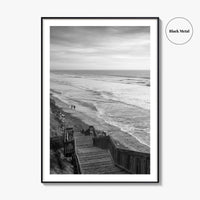 Encinitas Black and White Fine Art Photo Print, San Elijo State Beach Poster