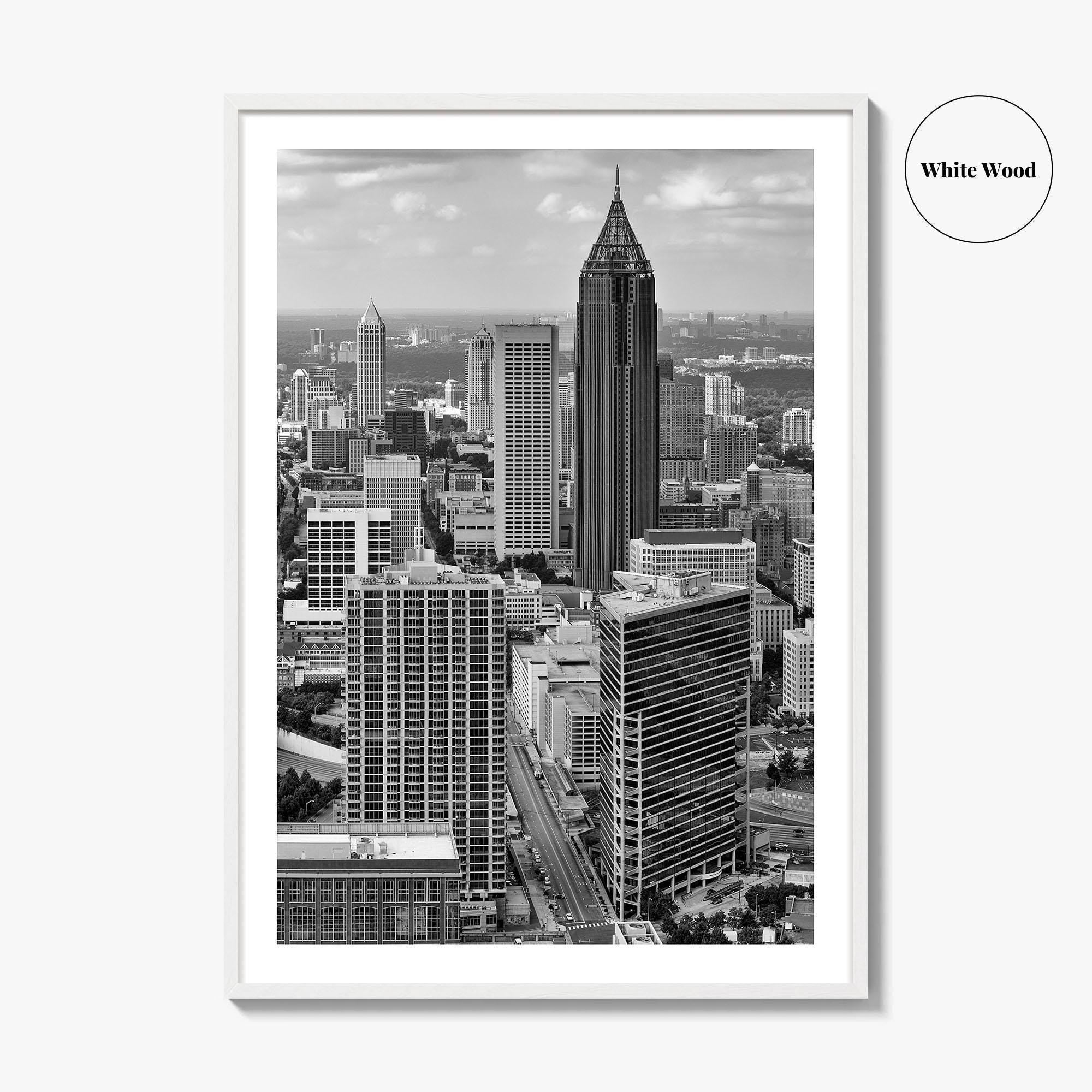 Atlanta Skyline Black and White Fine Art Photo Print, Downtown Georgia Poster
