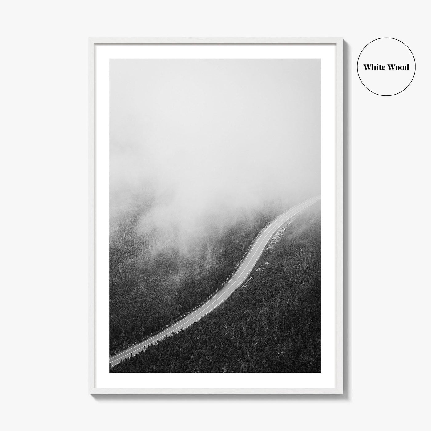 Adirondack Mountains Black and White Fine Art Photo Print, Lake Placid NY Art