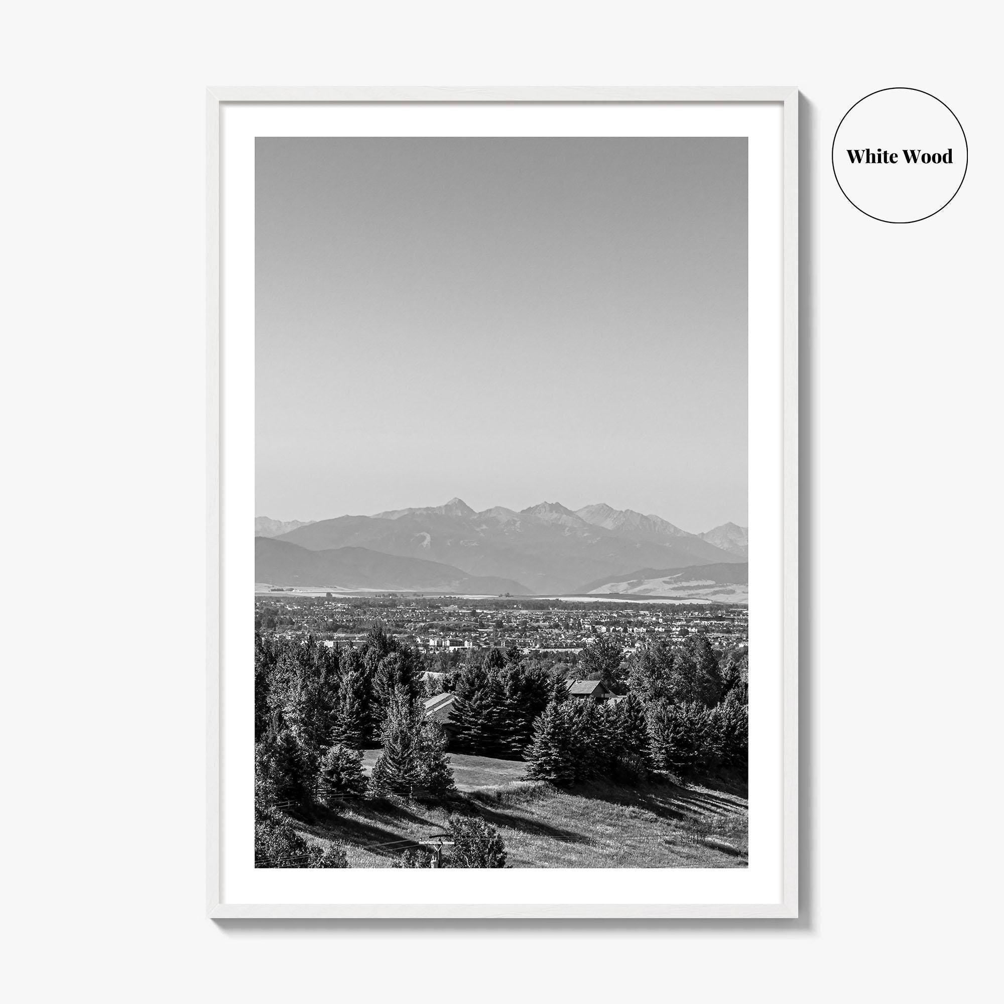 Bozeman Black and White Fine Art Photo Print, Montana Hills Landscape Poster, USA Poster