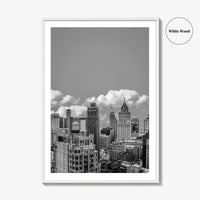 Detroit Skyline Black and White Fine Art Photo Print, Wall Decor Poster, Michigan USA