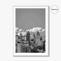 Detroit Skyline Black and White Fine Art Photo Print, Wall Decor Poster, Michigan USA