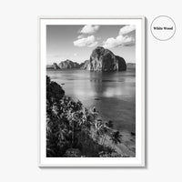 El Nido Black and White Fine Art Photo Print, Palawan Poster, Las Cabanas Beach