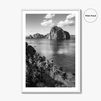 El Nido Black and White Fine Art Photo Print, Palawan Poster, Las Cabanas Beach