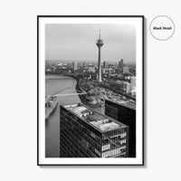 Dusseldorf Skyline Black and White Fine Art Photo Print, Medienhafen Germany Wall Art