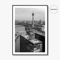 Dusseldorf Skyline Black and White Fine Art Photo Print, Medienhafen Germany Wall Art