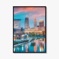 Cleveland Skyline Fine Art Photo Print, Ohio, USA, Cuyahoga River, Wall Poster
