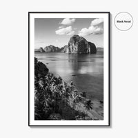 El Nido Black and White Fine Art Photo Print, Palawan Poster, Las Cabanas Beach