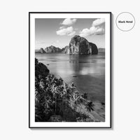 El Nido Black and White Fine Art Photo Print, Palawan Poster, Las Cabanas Beach