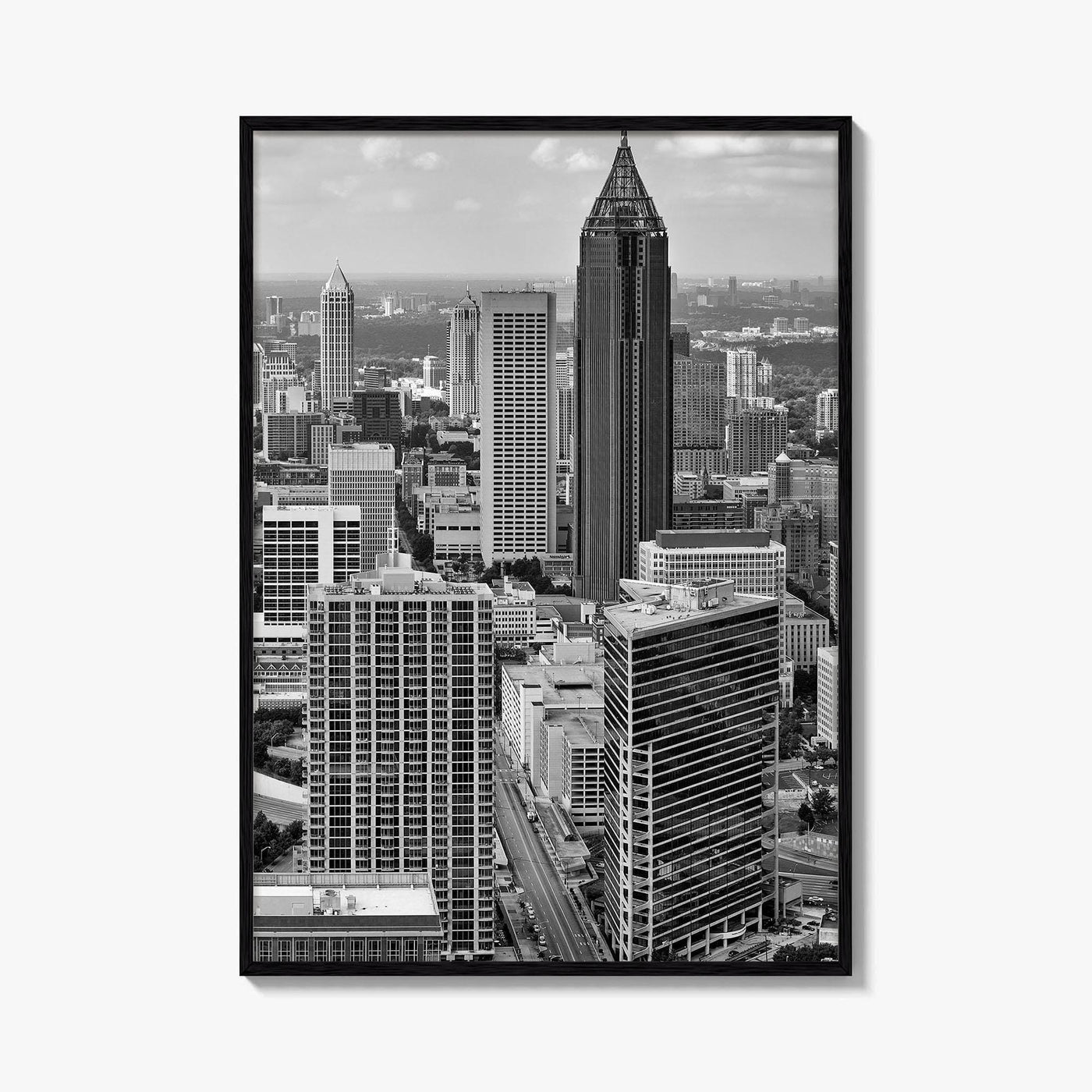 Atlanta Skyline Black and White Fine Art Photo Print, Downtown Georgia Poster