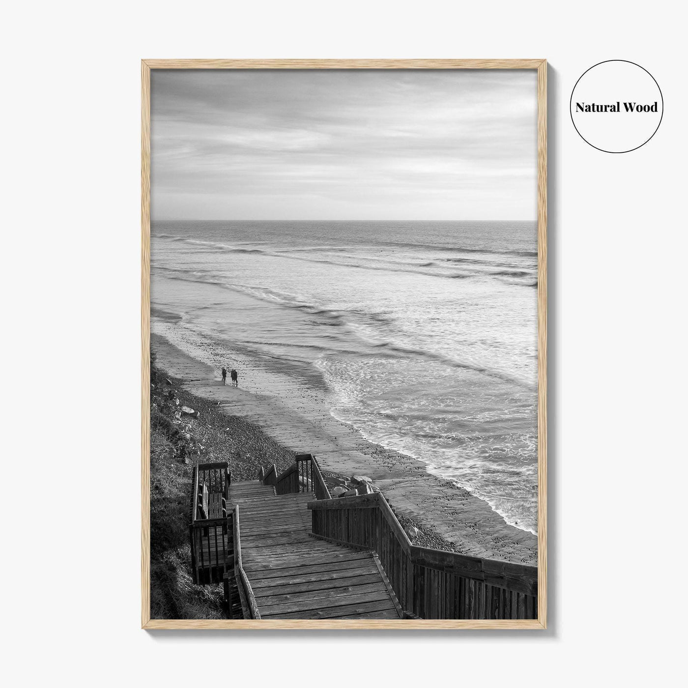 Encinitas Black and White Fine Art Photo Print, San Elijo State Beach Poster