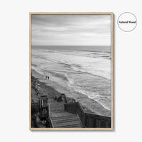 Encinitas Black and White Fine Art Photo Print, San Elijo State Beach Poster