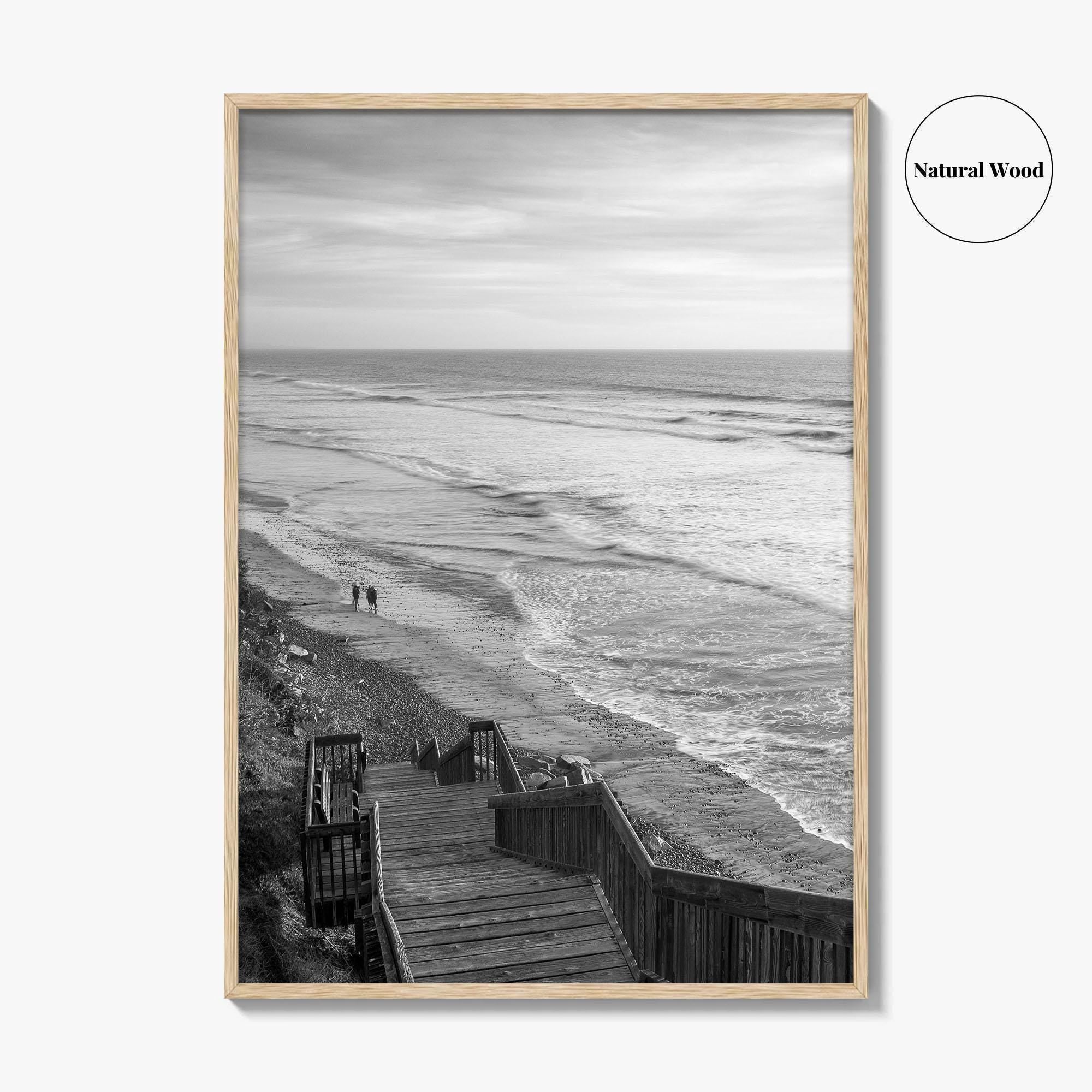 Encinitas Black and White Fine Art Photo Print, San Elijo State Beach Poster