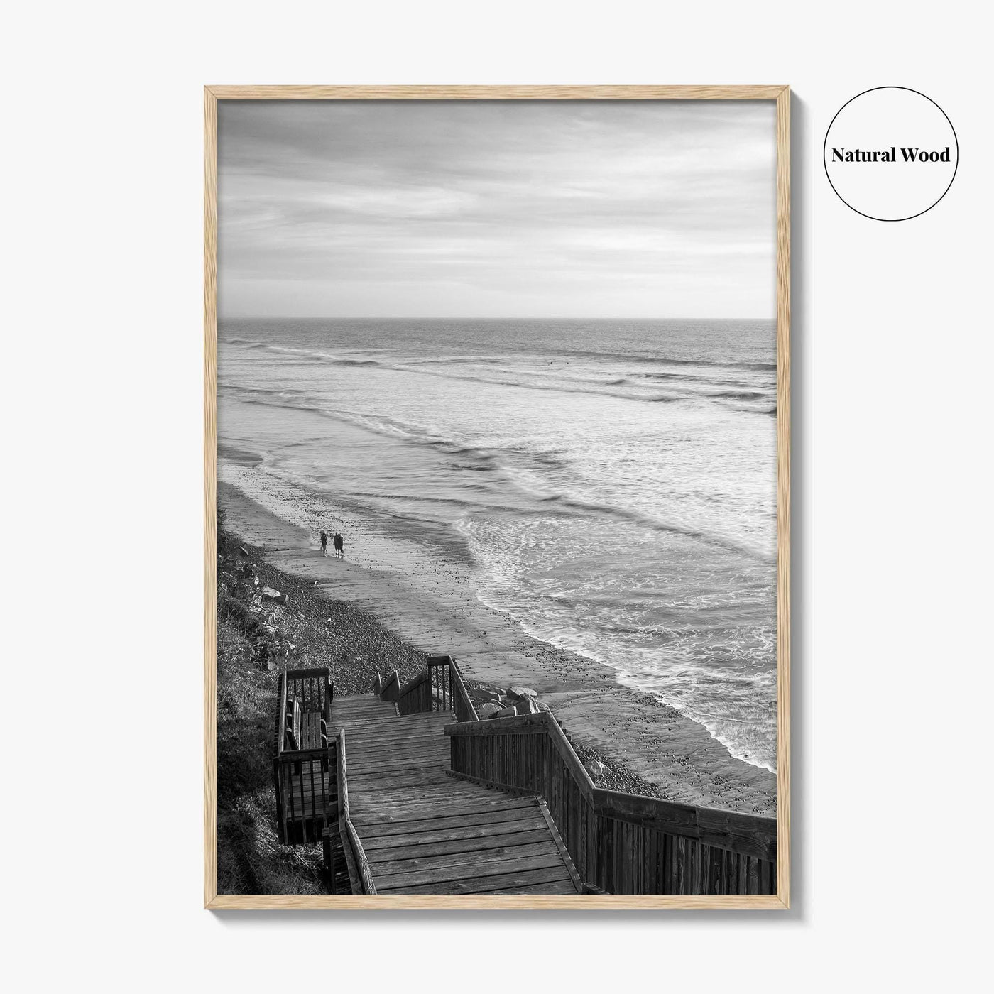 Encinitas Black and White Fine Art Photo Print, San Elijo State Beach Poster