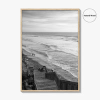 Encinitas Black and White Fine Art Photo Print, San Elijo State Beach Poster