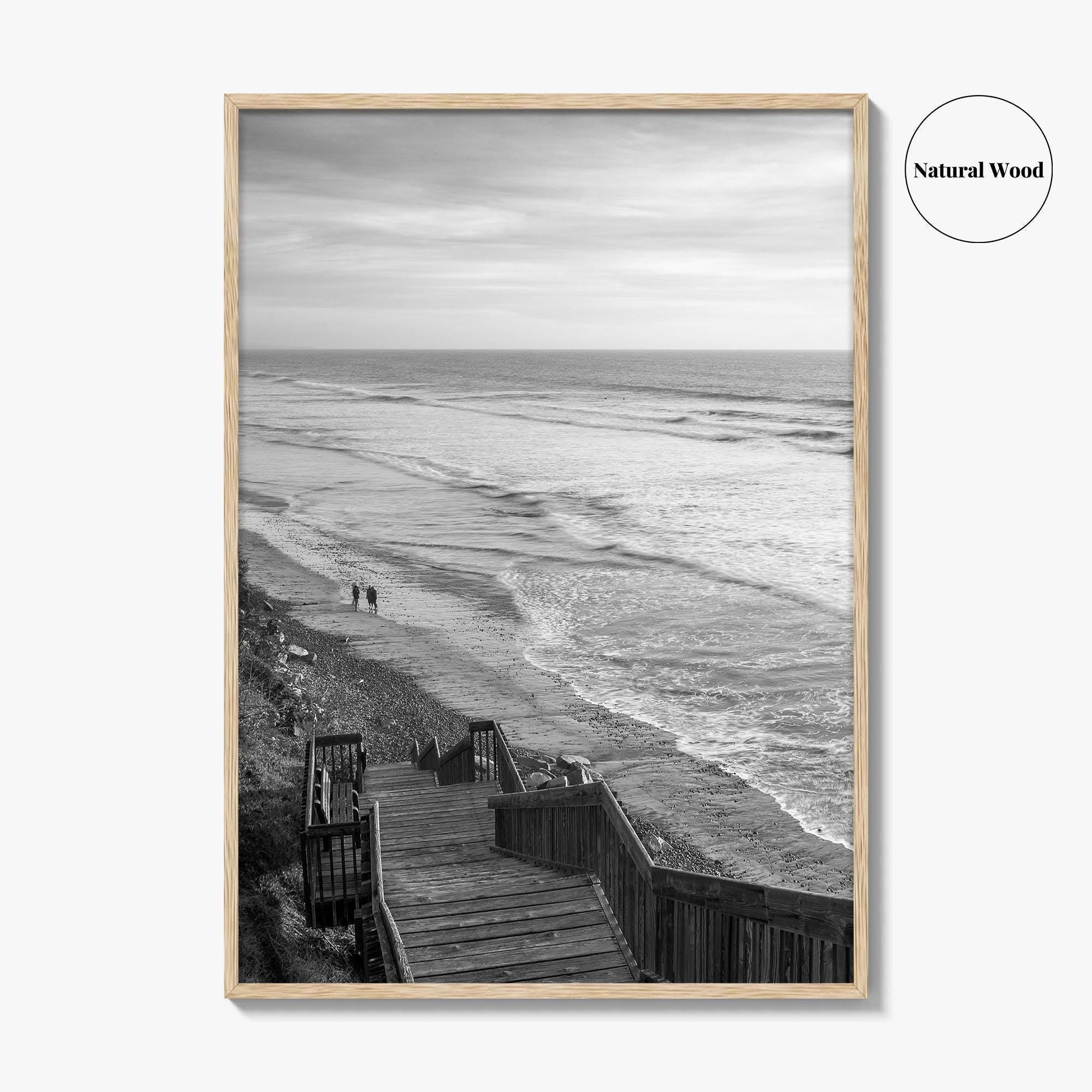 Encinitas Black and White Fine Art Photo Print, San Elijo State Beach Poster