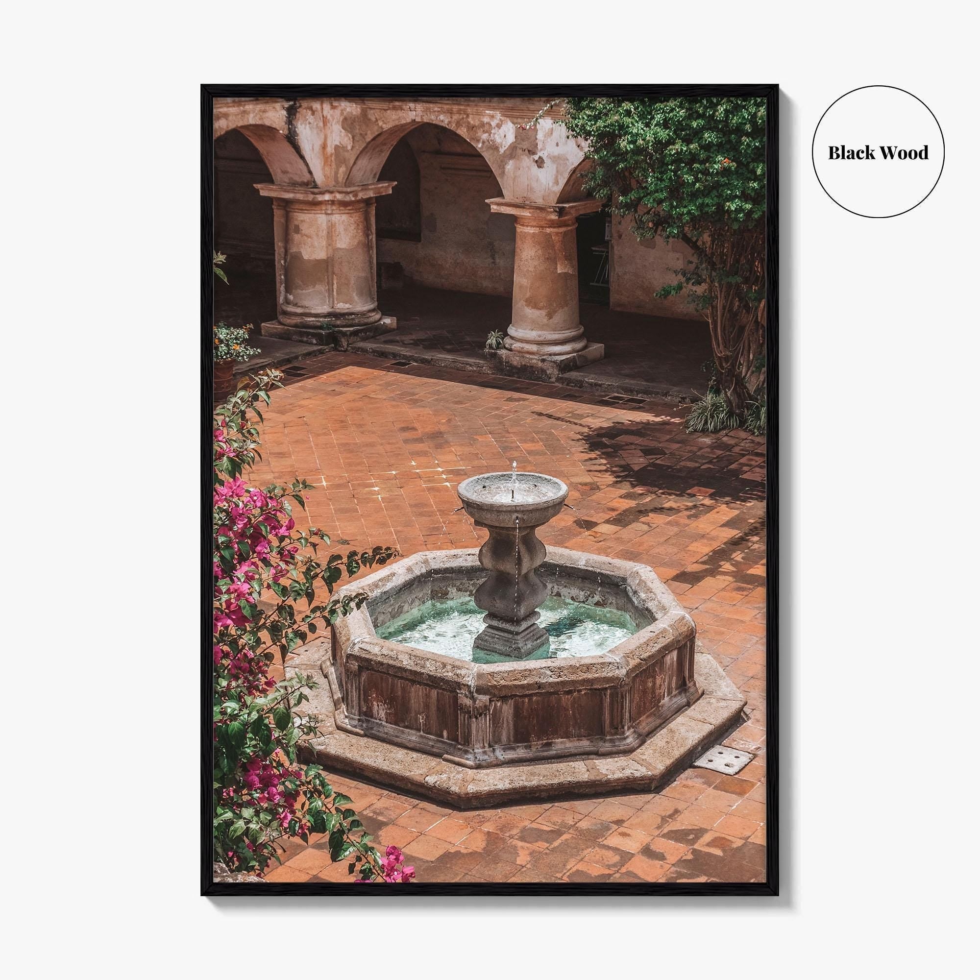 Antigua Guatemala Fine Art Photo Print, Colonial Fountain Wall Decor Poster