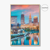 Cleveland Skyline Fine Art Photo Print, Ohio, USA, Cuyahoga River, Wall Poster