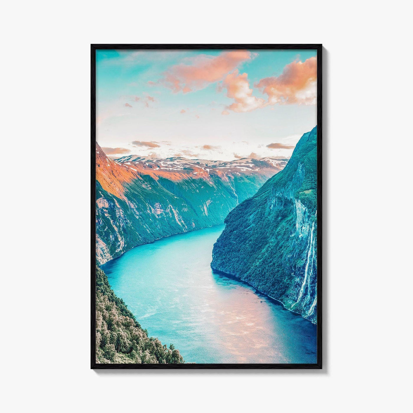 Geiranger Fine Art Photo Print, Sunnylvsfjorden, Seven Sisters Waterfalls, Western Norway Wall Decor Poster