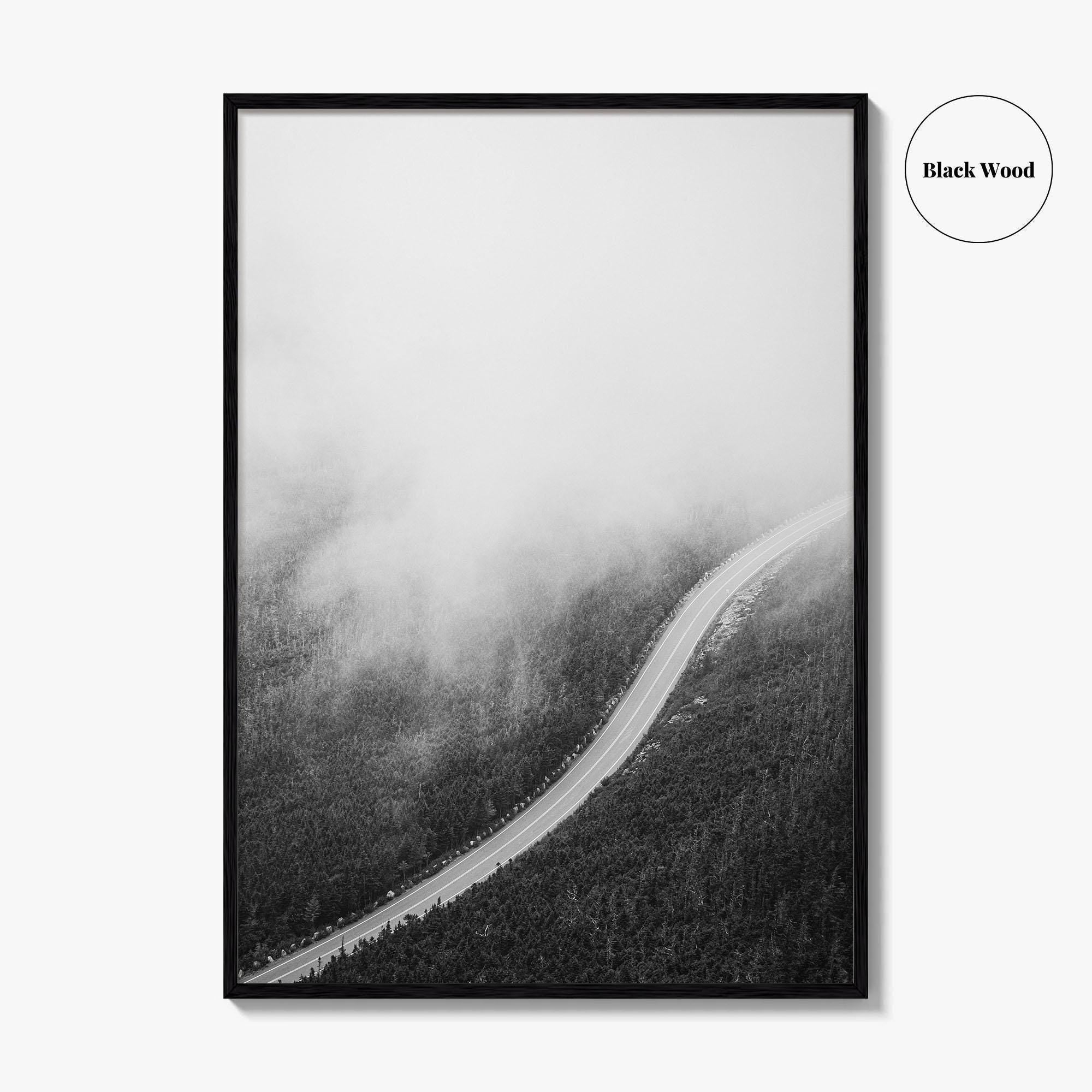 Adirondack Mountains Black and White Fine Art Photo Print, Lake Placid NY Art