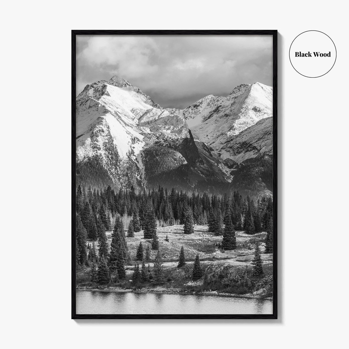 Colorado Black and White Fine Art Photo Print, Rocky Mountains, USA Landscape Poster