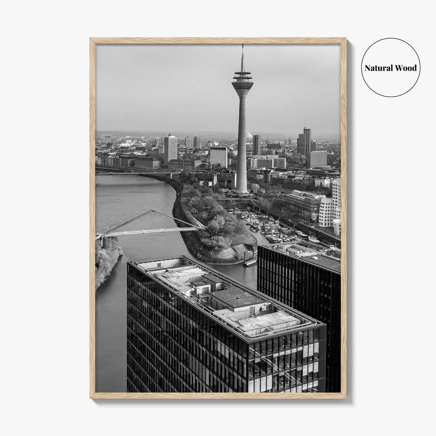 Dusseldorf Skyline Black and White Fine Art Photo Print, Medienhafen Germany Wall Art