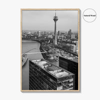 Dusseldorf Skyline Black and White Fine Art Photo Print, Medienhafen Germany Wall Art
